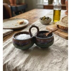 Springer | Dining | Studio Pottery Double Condiment Caddy Salt Pepper ...